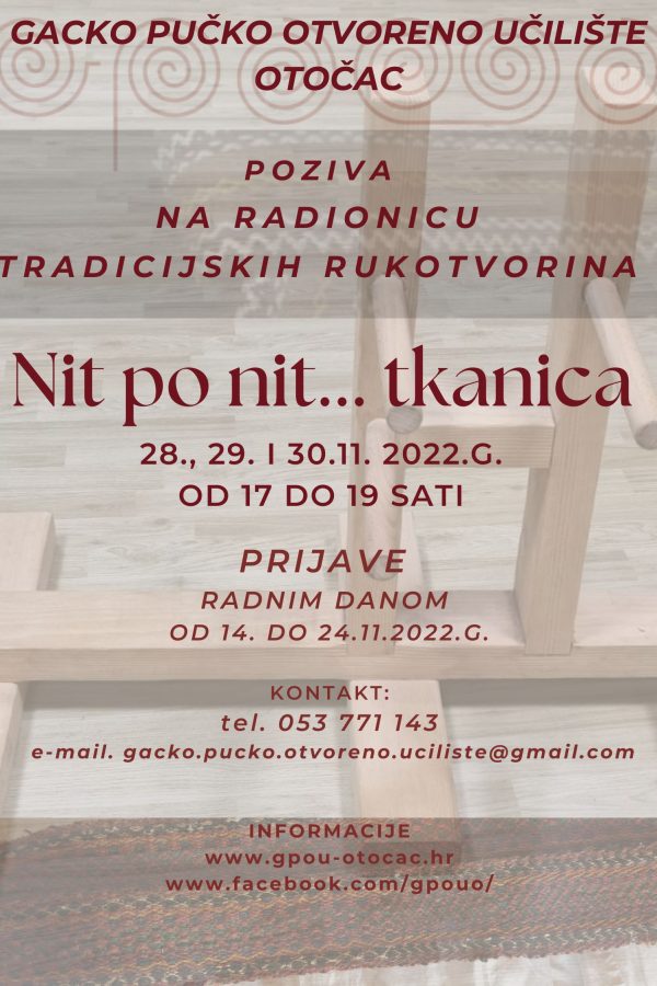 RADIONICA TRADICIJSKIH RUKOTVORINA