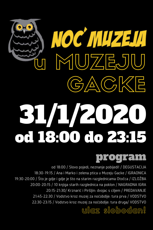 NOĆ MUZEJA U MUZEJU GACKE