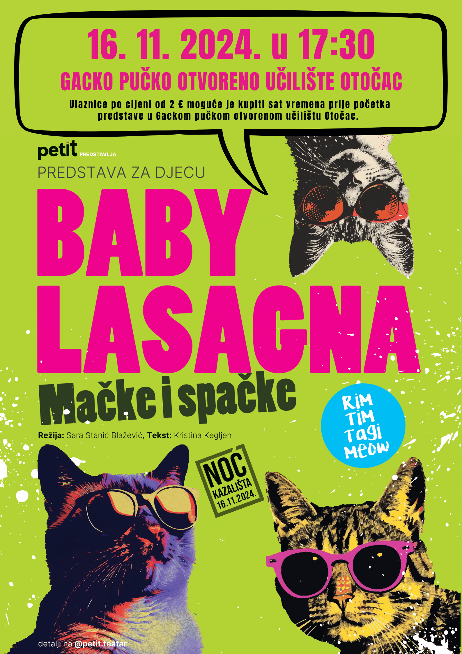 Baby Lasagna - Mačke i spačke - predstava za djecu