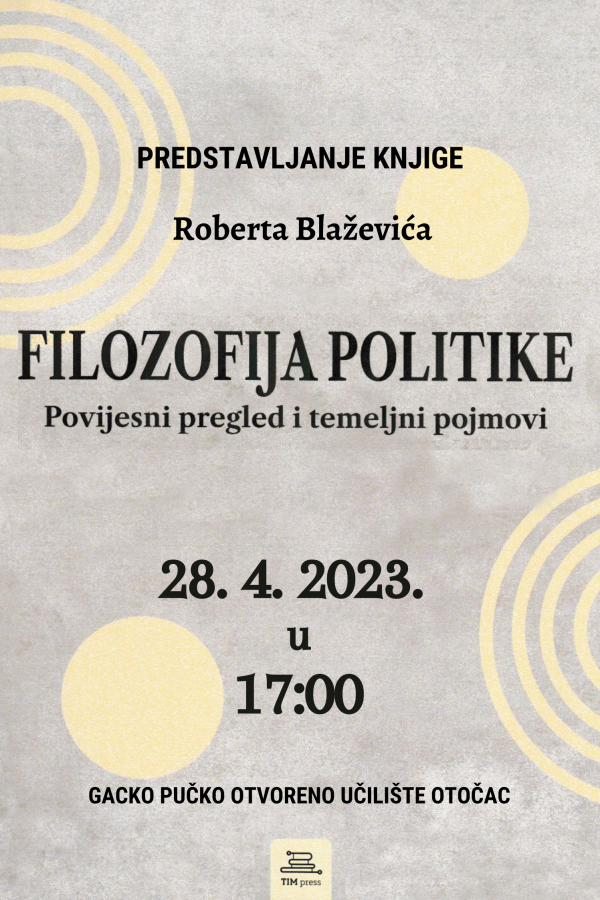 PREDSTAVLJANJE KNJIGE / FILOZOFIJA POLITIKE