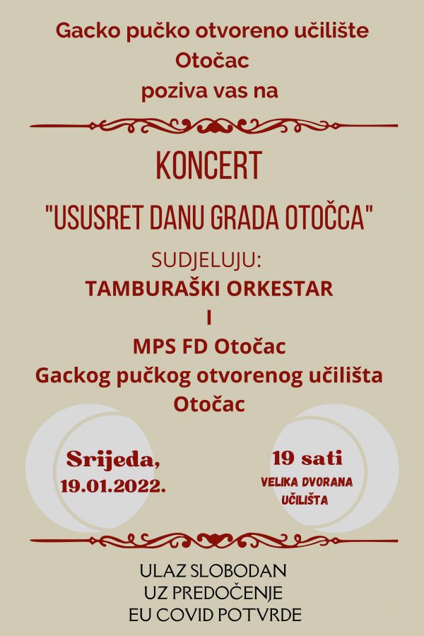 KONCERT USUSRET DANU GRADA OTOČCA