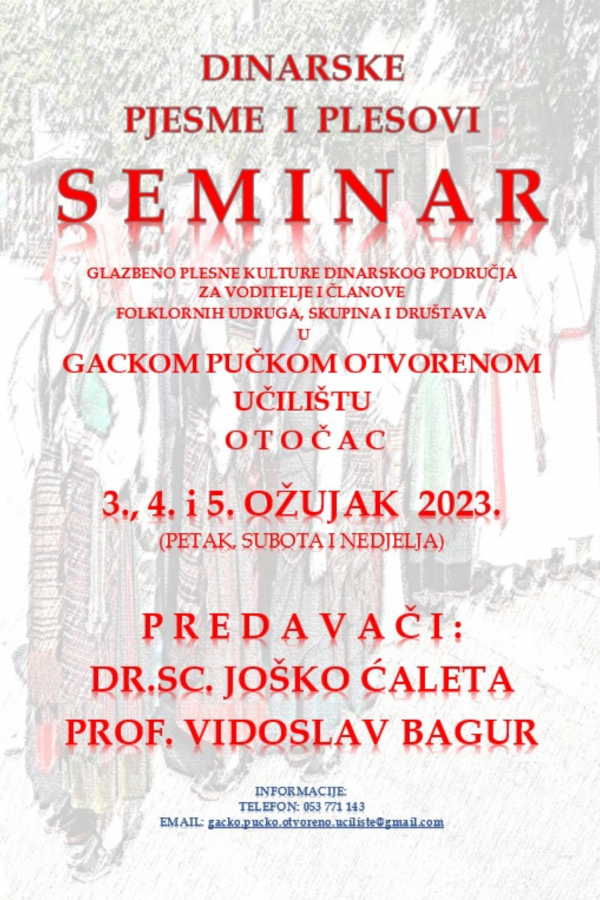 SEMINAR / DINARSKE PJESME I PLESOVI